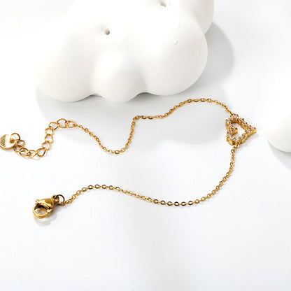 ZANORA- Hollow heart white Bracelet