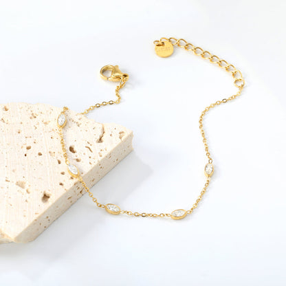 ZANORA - Oval White Zirconia Bracelet