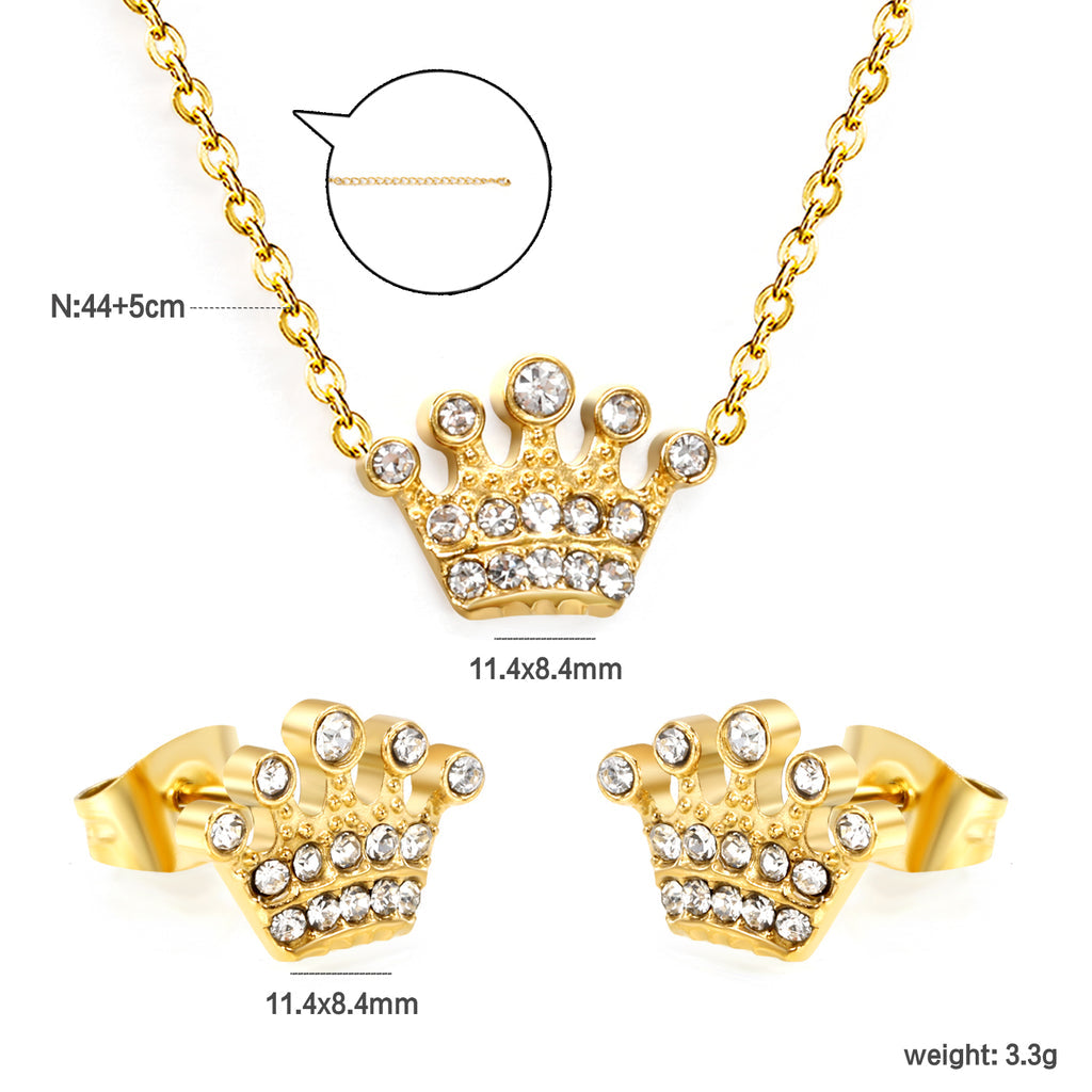 ZANORA - Crown With Zirconia Stone Jewelry Set