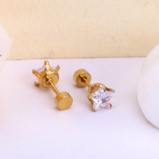 ZANORA - Star Screw Zirconia Stone Earring