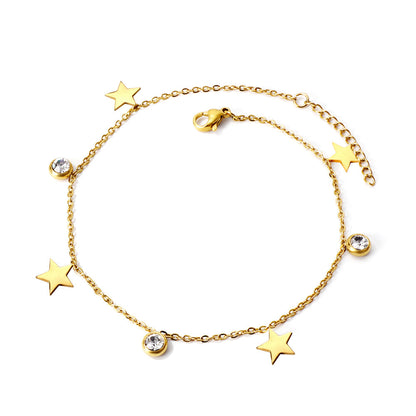 ZANORA - 4 Stars + 3 Round Diamond Accessorie Bracelet