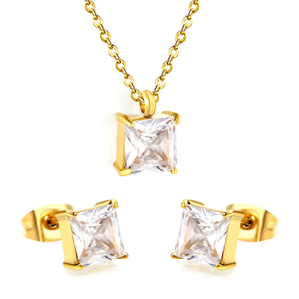 ZANORA - Square Zirconia Stone Jewelry Set