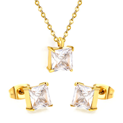 ZANORA - Square Zirconia Stone Jewelry Set