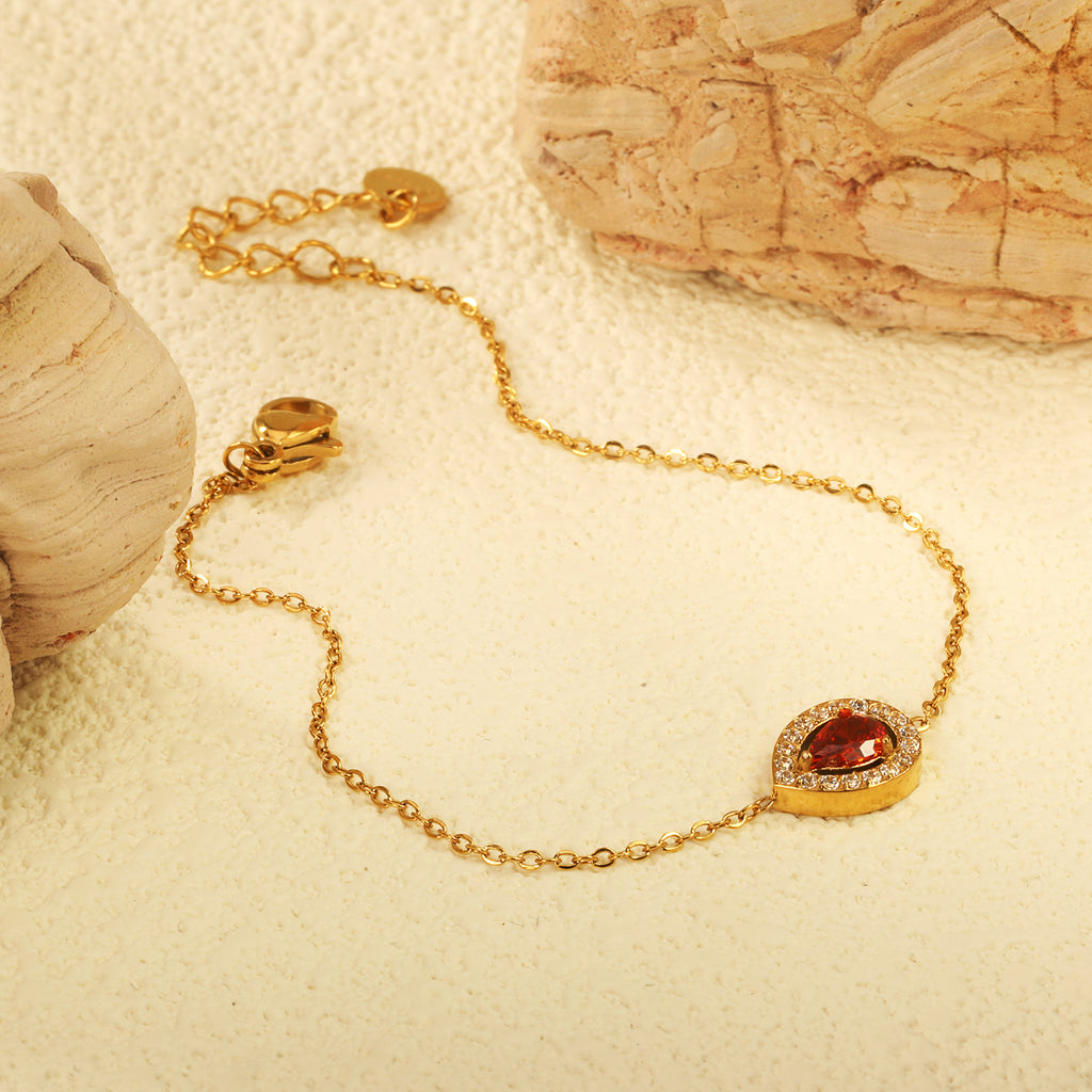 ZANORA - Red Zirconia Stone Bracelet