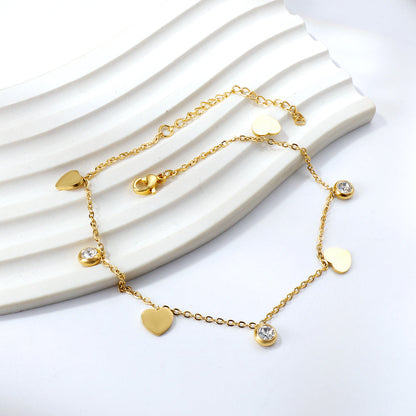 ZANORA - 4 Hearts + 3 Round Diamond Bracelet