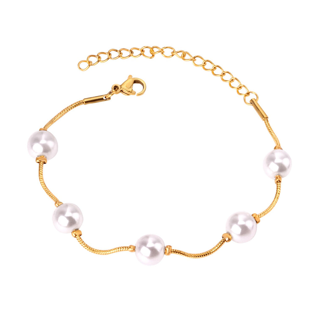 ZANORA - Adjustable White Pearl Bracelet