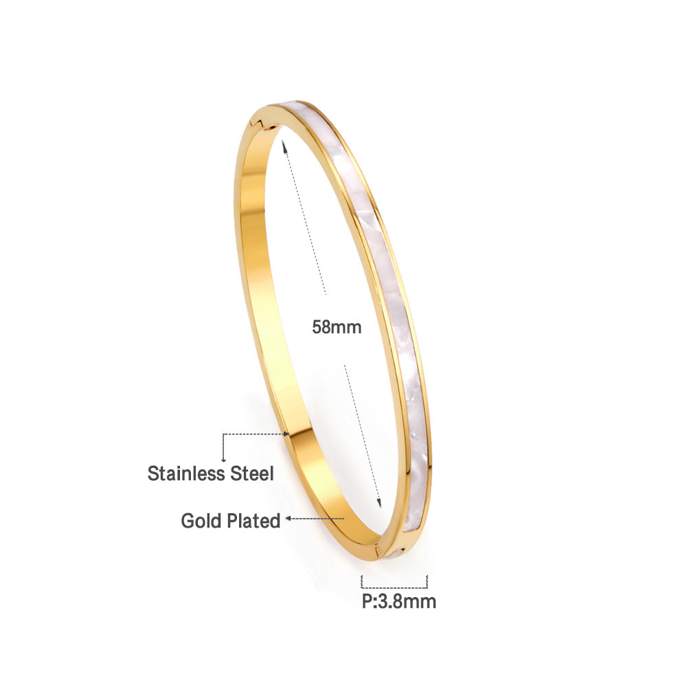 ZANORA - Gold & White Zirconia Bangle