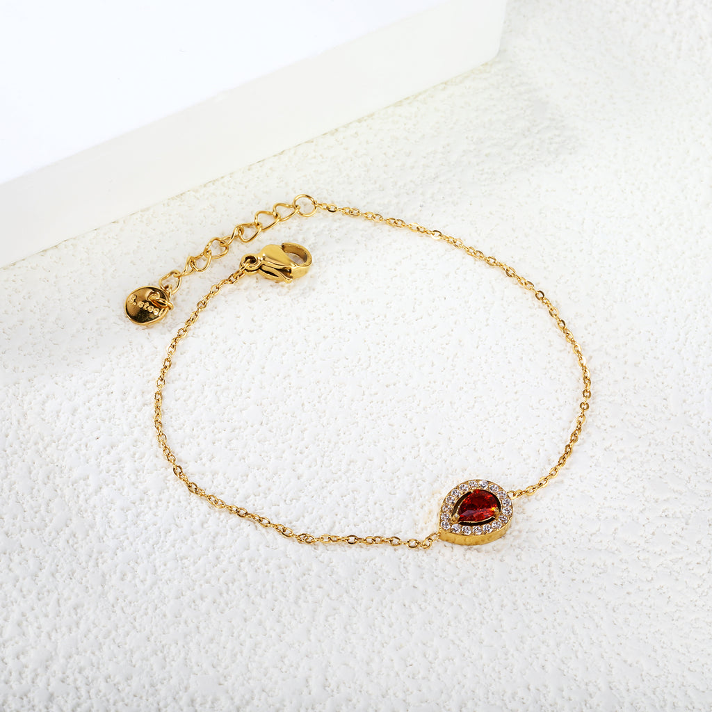 ZANORA - Red Zirconia Stone Bracelet