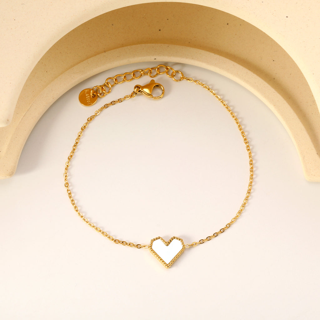 ZANORA- Heart shape with white Bracelet
