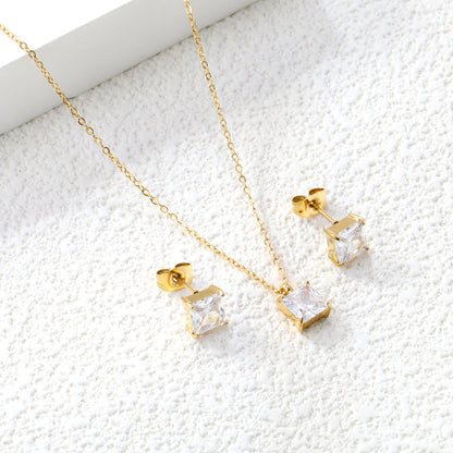 ZANORA - Square Zirconia Stone Jewelry Set