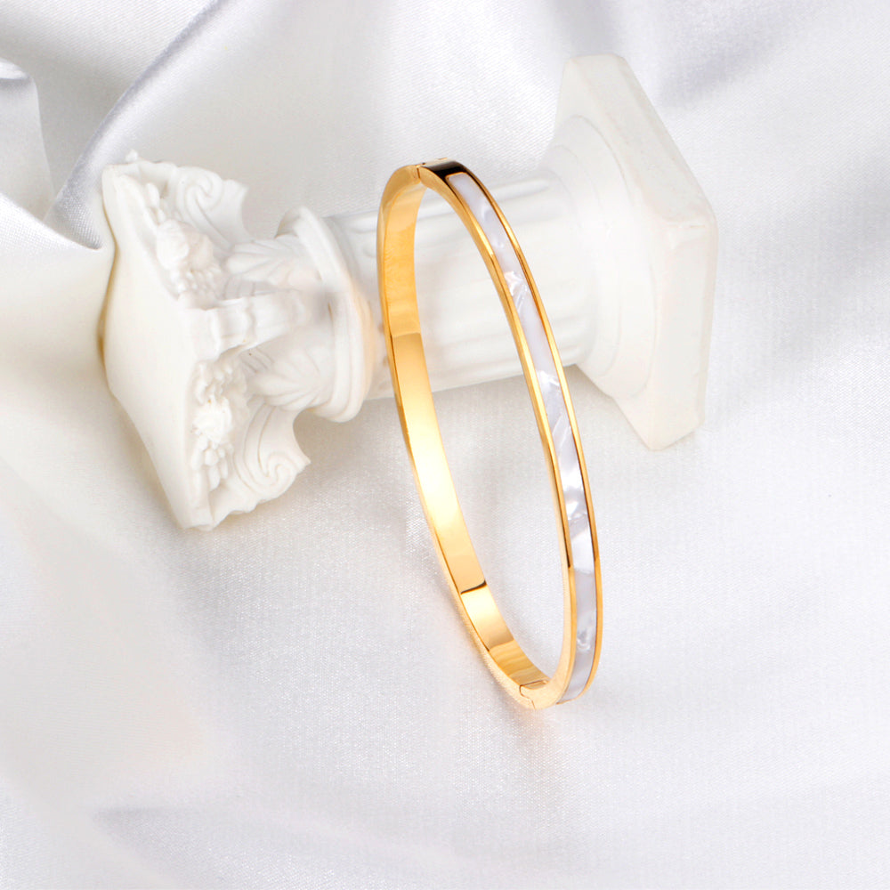 ZANORA - Gold & White Zirconia Bangle