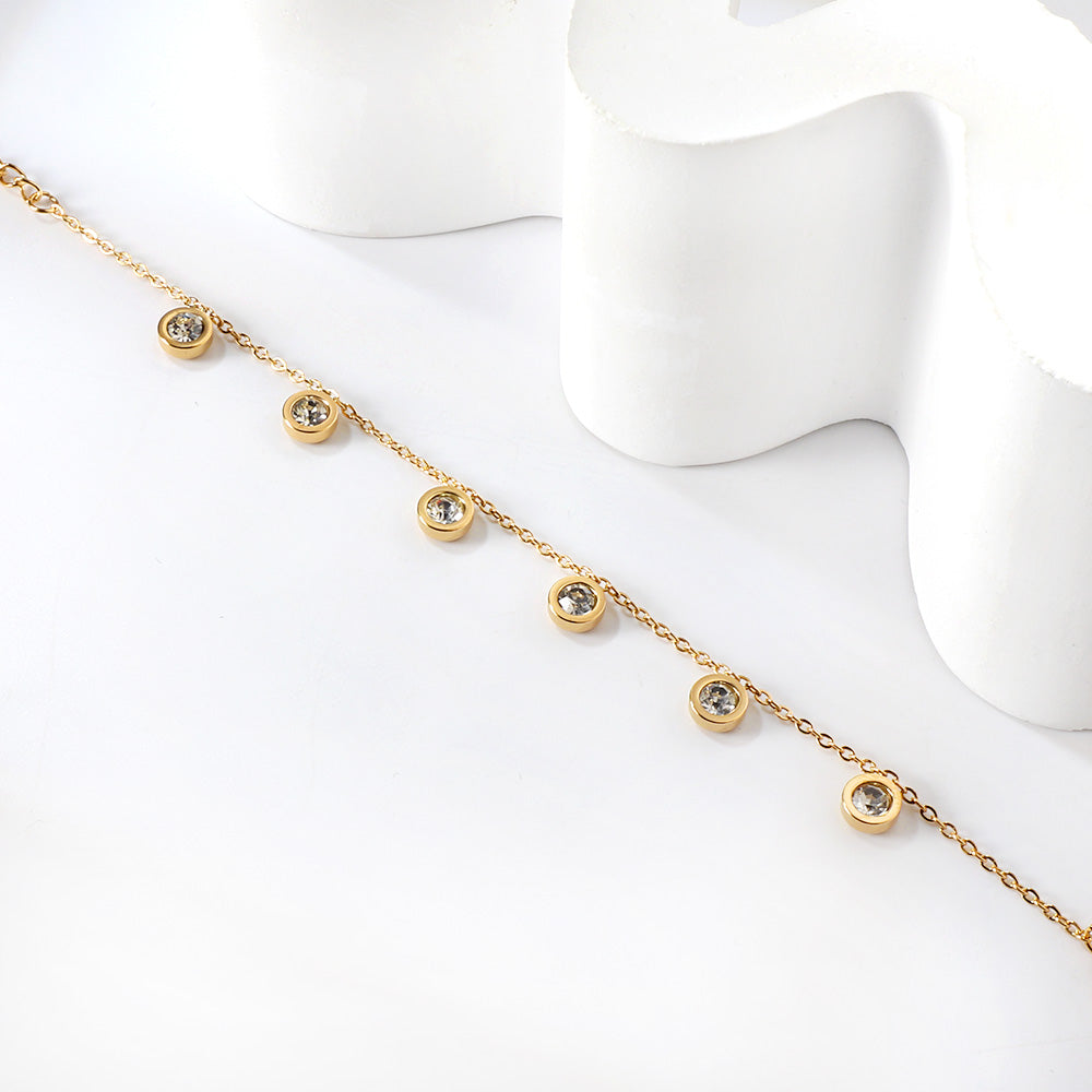 ZANORA - Cylindrical White Diamond Bracelet