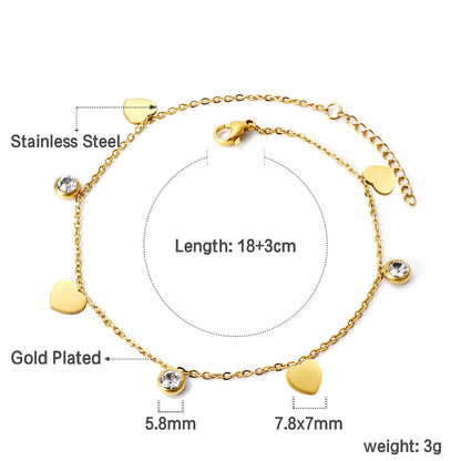 ZANORA - 4 Hearts + 3 Round Diamond Bracelet