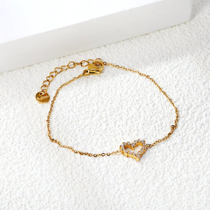 ZANORA- Hollow heart white Bracelet