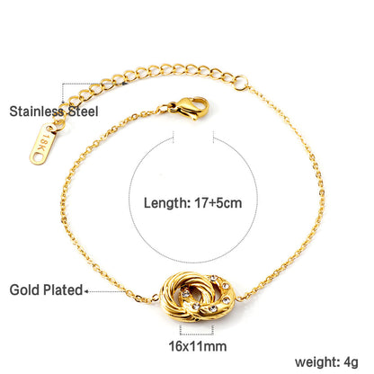 ZANORA- Double circle diamond pendant bracelet