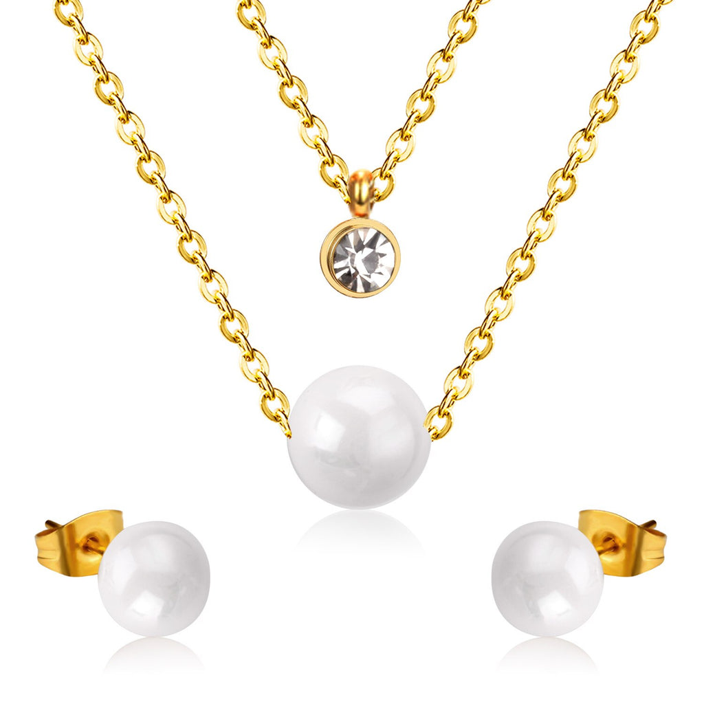 ZANORA - Crystal Pearl Jewelry Set