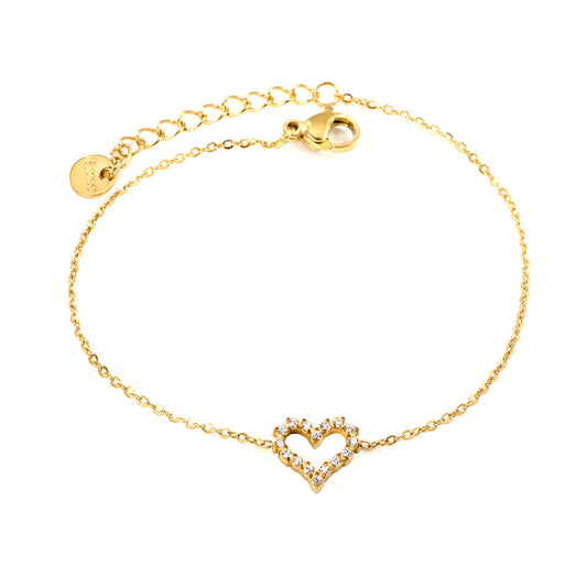 ZANORA- Hollow heart white Bracelet
