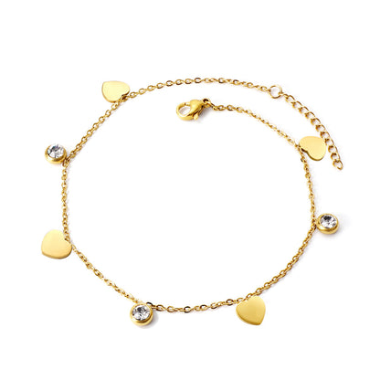 ZANORA - 4 Hearts + 3 Round Diamond Bracelet