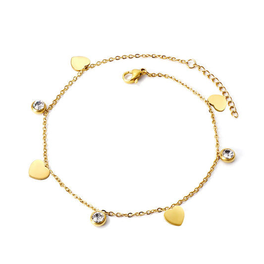 ZANORA - 4 Hearts + 3 Round Diamond Bracelet