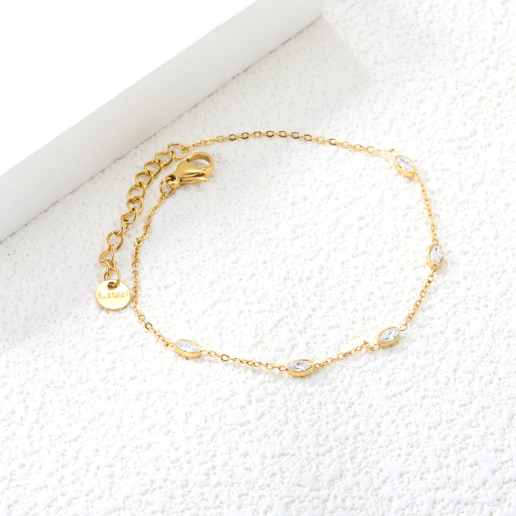 ZANORA - Oval White Zirconia Bracelet