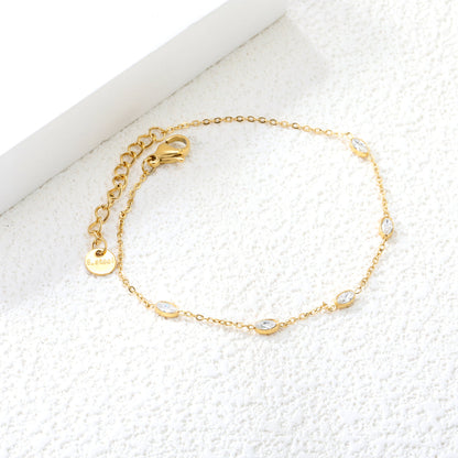 ZANORA - Oval White Zirconia Bracelet