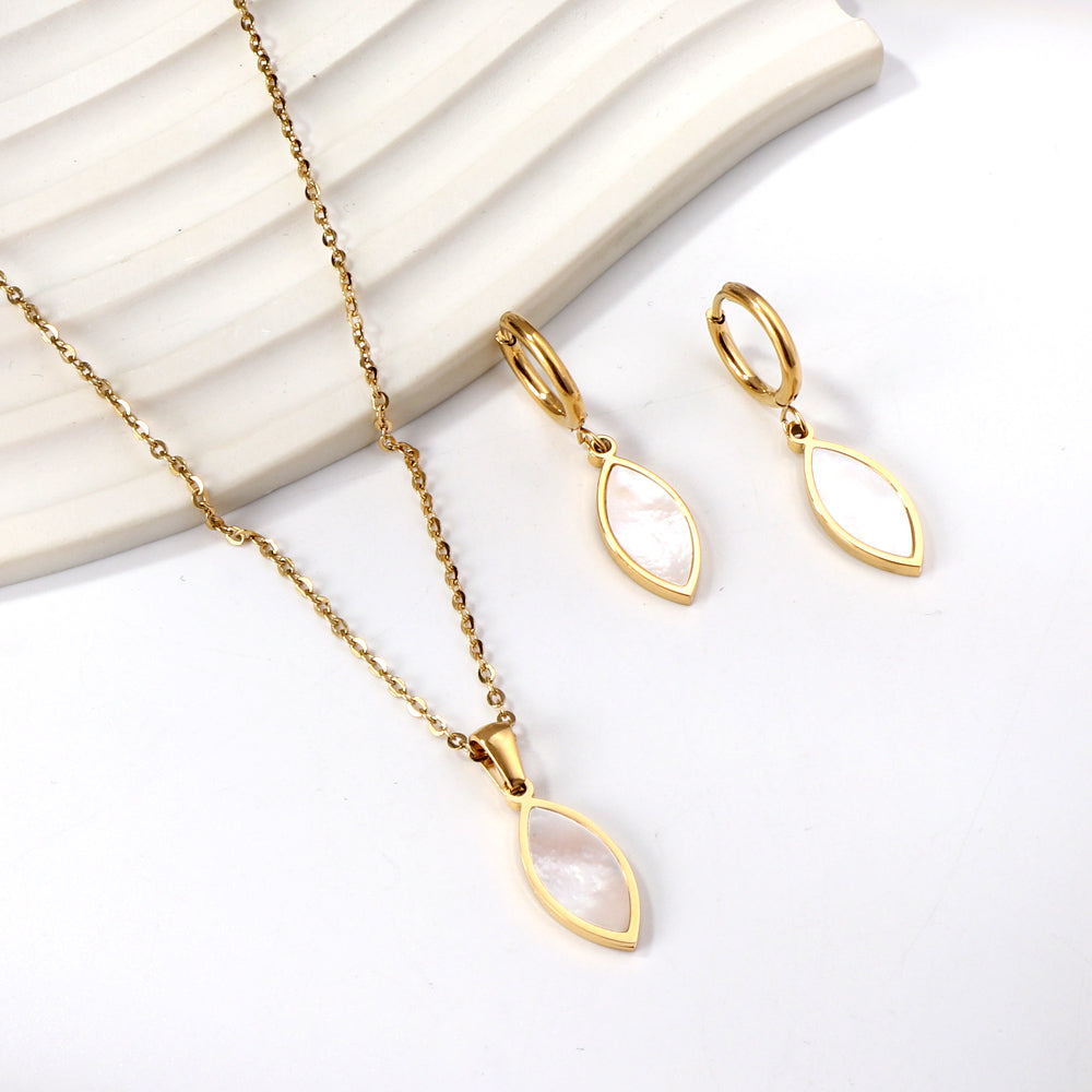 ZANORA - White Leaf Jewelry Set