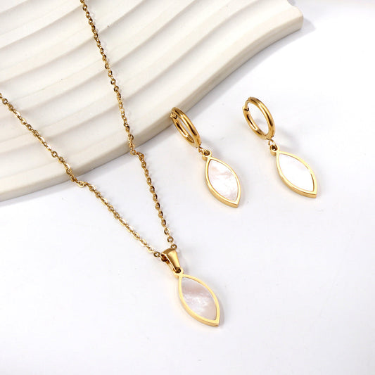 ZANORA - White Leaf Jewelry Set