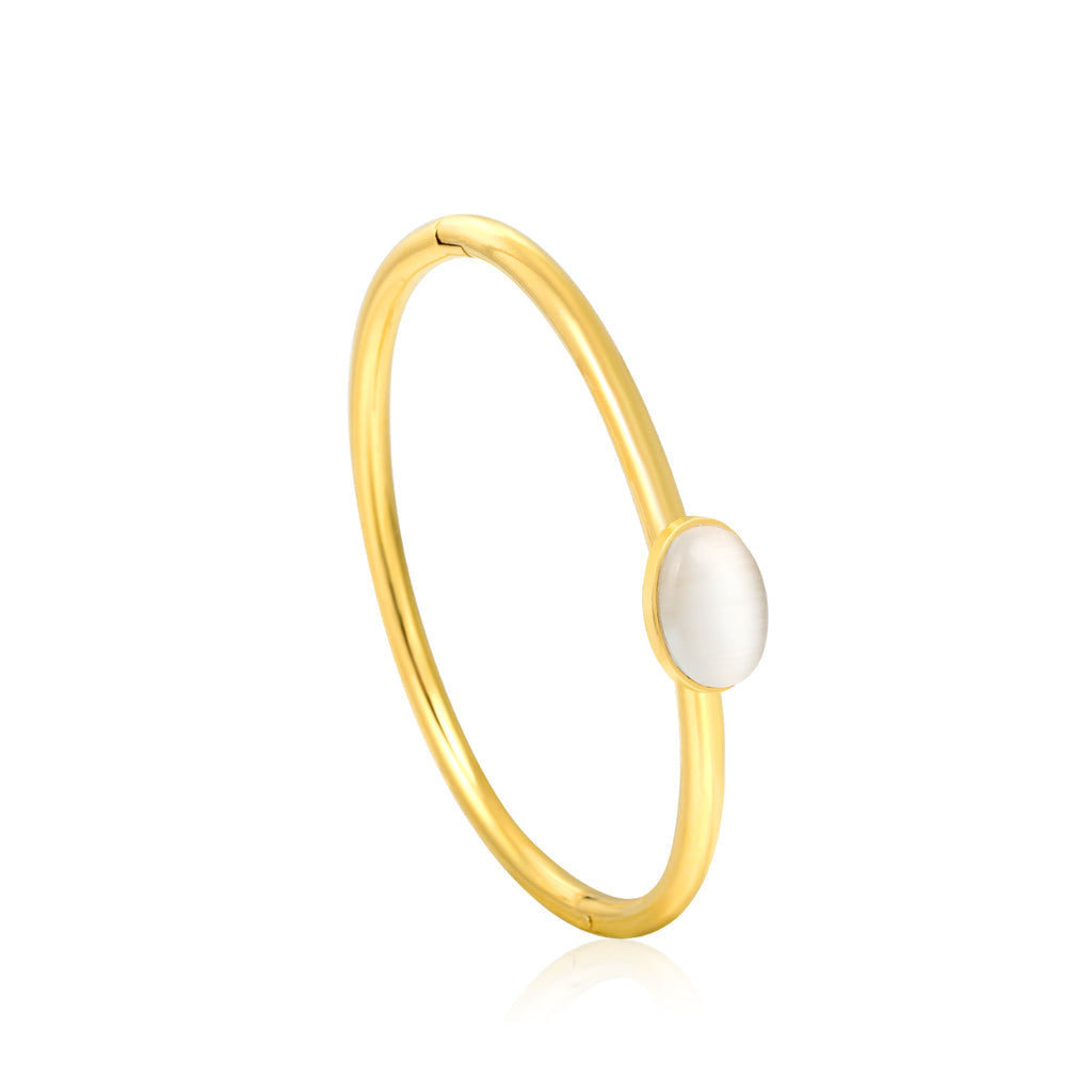 ZANORA - Oval White Cat's Eye Bangle