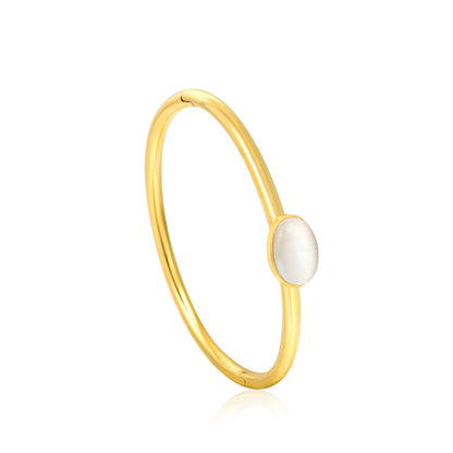 ZANORA - Oval White Cat's Eye Bangle