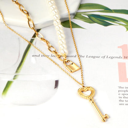 ZANORA - Key & Lock Double Pendant Necklace