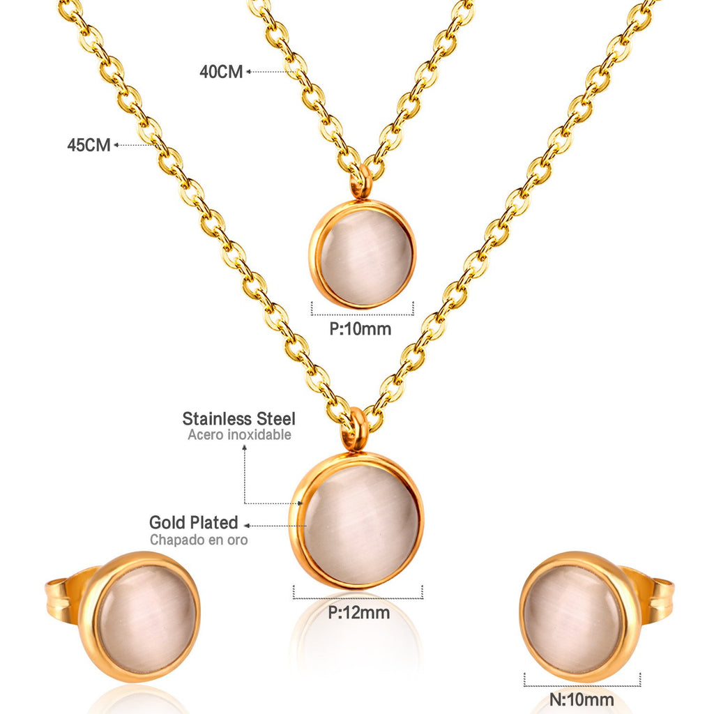 ZANORA - Rose Gold Double Chained Jewelry Set