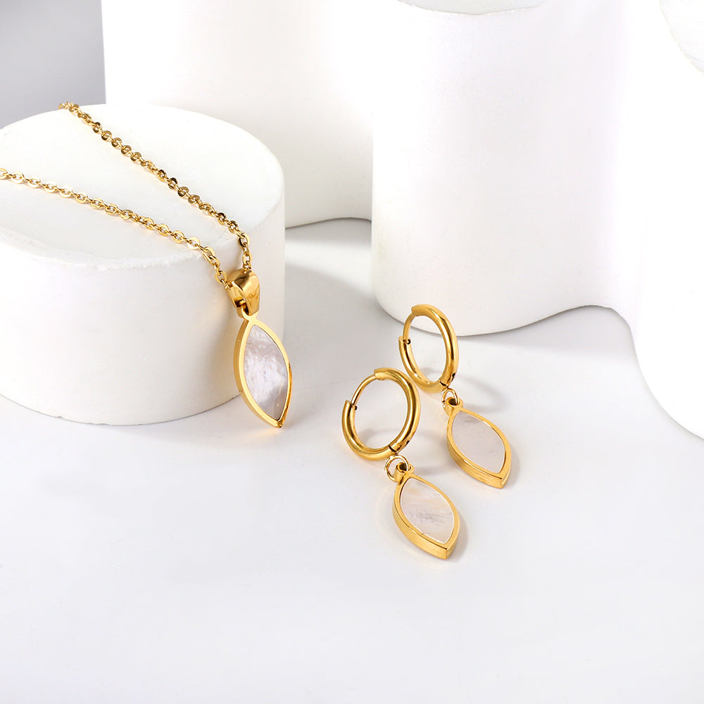 ZANORA - White Leaf Jewelry Set