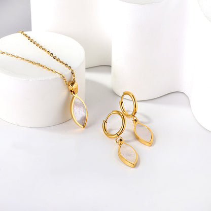 ZANORA - White Leaf Jewelry Set