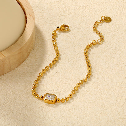 ZANORA - Rectangular White Reflective Stone Bracelet