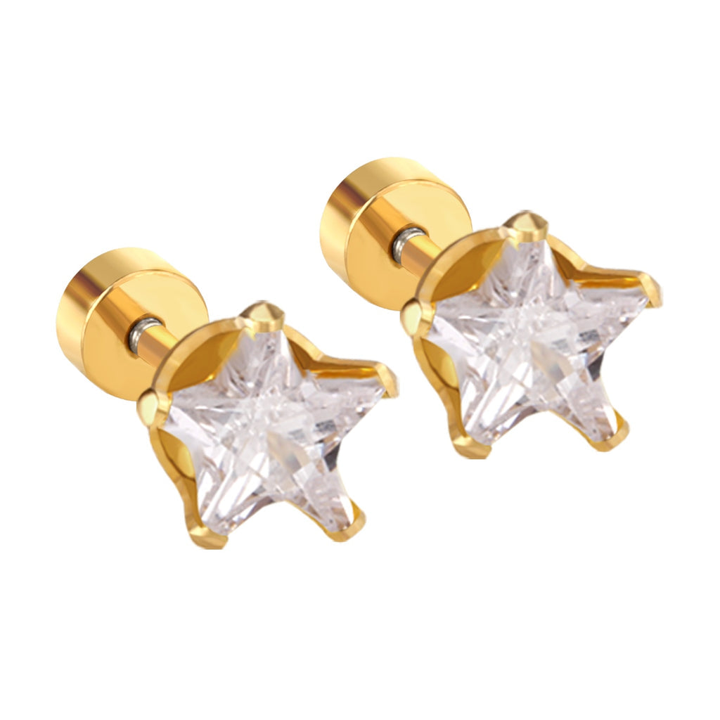 ZANORA - Star Screw Zirconia Stone Earring