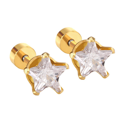 ZANORA - Star Screw Zirconia Stone Earring