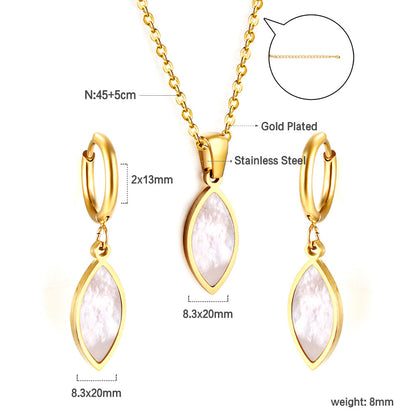 ZANORA - White Leaf Jewelry Set